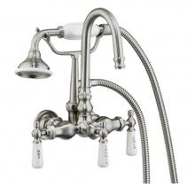 Barclay 4022-PL-SN - Hand Shower Faucet w/Code Spt, Porc Handles, Brushed Nickel