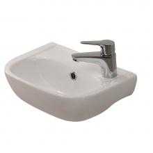 Barclay 4R-2000WH - Caroline 380 Wall-Hung Basin,White, Faucet Hole on Right