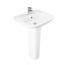 Barclay 3-1114WH - Eden 520 Pedestal Lavatory4'' Centerset, White