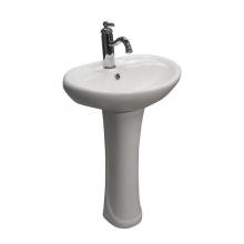 Barclay 3-9161WH - Ashley Pedestal with 1Faucet Hole, Overflow, White