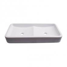 Barclay 4-8100WH - Rosalie Above Counter 31-1/2''Dbl Bowl, 1 Fct Hole Each, WH