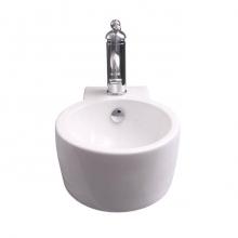 Barclay 4-8140WH - Calla 11''Above Counter Basin andWallhung,1 Faucet Hole, White