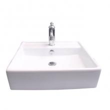 Barclay 4-9066WH - Markle Rect 20'' Wall Hung1 Faucet hole,Overflow, White