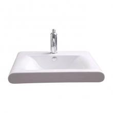 Barclay 4-9094WH - Thad Rectangular 24'' Wall Hung1 Faucet hole,Overflow, White