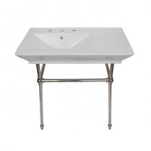 Barclay 961WH-PN - Opulence Console 31-1/2'', RectBowl, 1-hole, White, PN Stand
