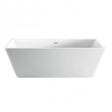 Barclay ATRECN64FIG-MB - Siren 64'' AC Rect Tub WithInternal OF Drain MB, White