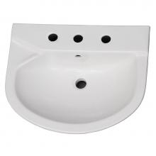 Barclay B/3-438WH - Anabel 630 Ped Lav Basin8'' Widespread, White