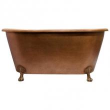 Barclay COTRN68-AC-AC - Panya 68'' Roll Top Copper Tub,ClawFoot PB,Antique Copper