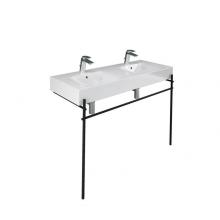 Barclay 631WH-MB - Des 1210 Double Bowl Console, 1-Hole Each, With Brass Stand , Black