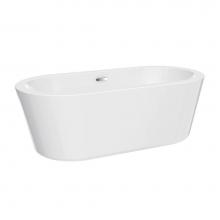 Barclay ATOVN59MFIG-MB - Opus AC Oval Freestanding Tub59'' WH,W/OF and Drain Matt Black