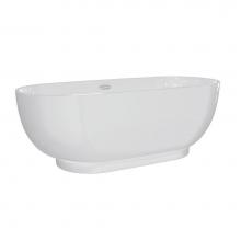 Barclay ATOVN71FIG-MB - Roosevelt Acrylic Oval Tub 71''WH, W/OF and Drain Matt Black