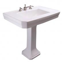 Barclay B/3-3018WH - Corbin Basin Only w/ 8'' WSHole,W/ Overflow, White