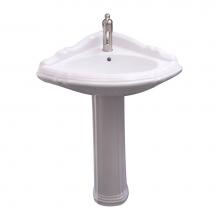 Barclay B/3-3021WH - Ethan Corner Basin Only with1-Faucet Hole,W/Overflow,WH