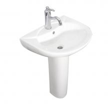 Barclay B/3-9151WH - Banks  Basin Only with 1Faucet Hole, Overflow, White