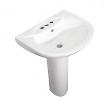 Barclay B/3-9154WH - Banks  Basin Only for 4''CCFaucet Hole, Overflow, White