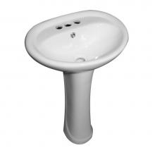 Barclay B/3-9164WH - Ashley Basin Only For 4'' CCFaucet Hole, Overflow, White