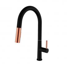 Barclay KFS432-MBRG - Gypsy Pull Down Kitchen FaucetMatte Black and Rose Gold