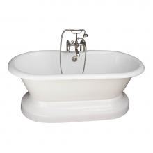 Barclay TKCTDRN61B-PN4 - Tub KIt 61''CI Dbl Roll Top w/Base,Filler,Supplies,Drain-PN