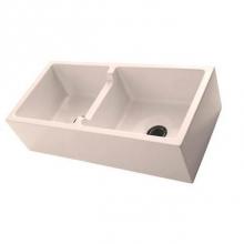 Barclay FSDB1558-BQ - Mina 39'' Double Bowl  Low-Divide Farmer Sink, Bisque