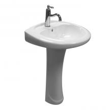Barclay 3-9141WH - Belmont Pedestal with 1Faucet Hole, Overflow, White
