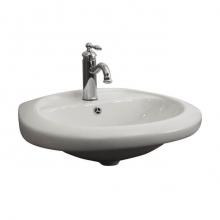 Barclay 4-9141WH - Belmont Wall Hung with 1Faucet Hole, Overflow, White