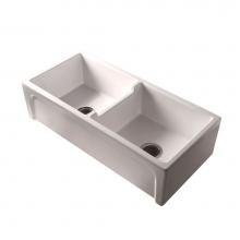 Barclay FSDB1552-BQ - Myron DBL Bowl Fire Clay 39''Farmer Sink, Bisque