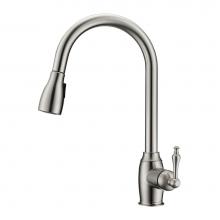 Barclay KFS409-L1-BN - Bistro Kitchen Faucet,Pull-OutSpray, Metal Lever Handles, BN
