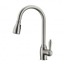 Barclay KFS409-L2-BN - Bistro Kitchen Faucet,Pull-OutSpray, Metal Lever Handles, BN