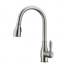 Barclay KFS411-L2-BN - Cullen Kitchen Faucet,Pull-OutSpray, Metal Lever Handles, BN