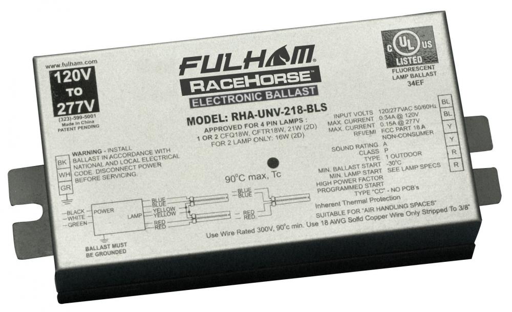 RH UNV 1 OR 2 LAMP 18W BALLAST BLS