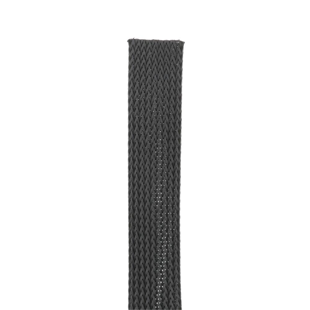 SE75PFR-DR0 Braided Sleeving, Black, FR (PET), 0