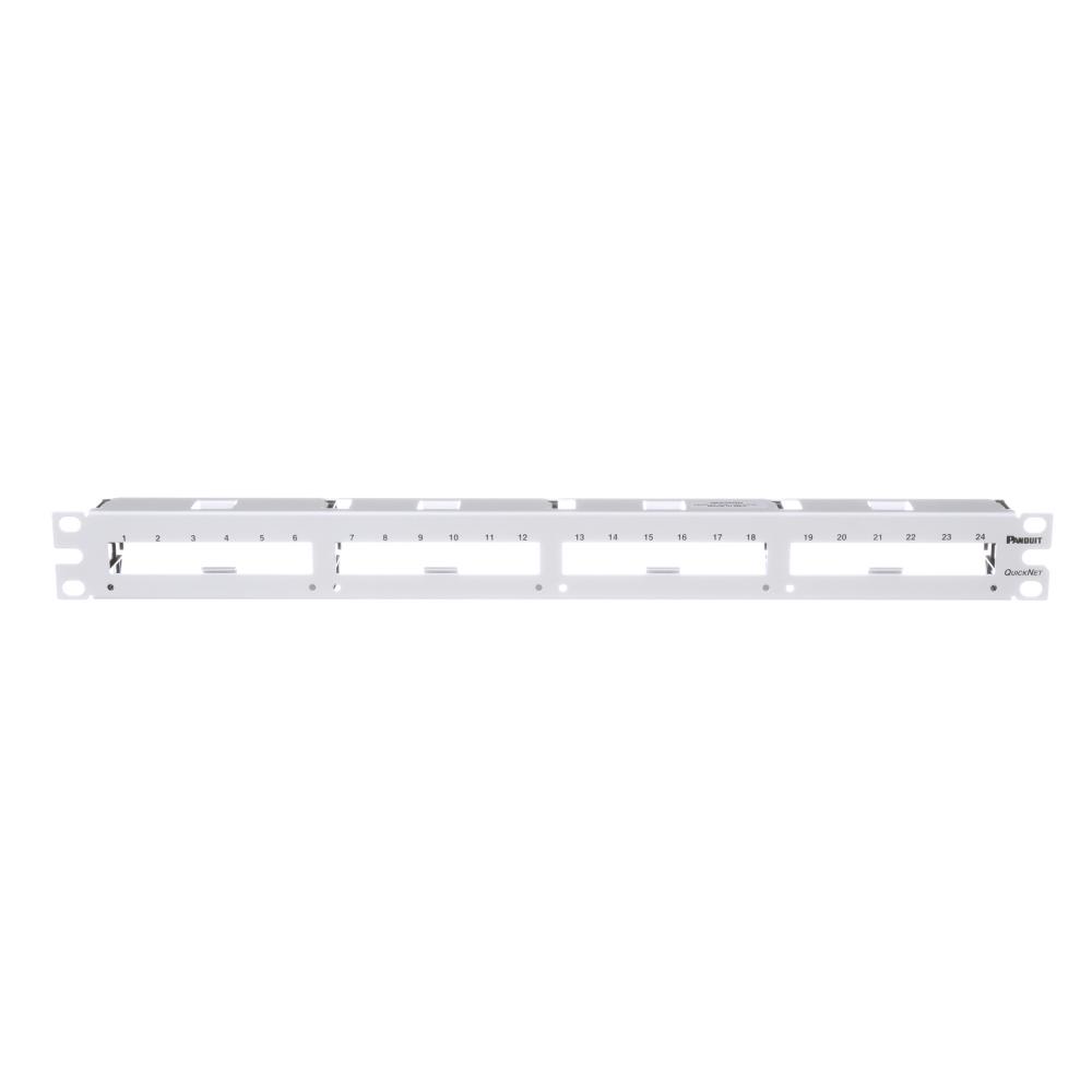 QUICKNET PATCH PANEL, FLAT, 24 PORT, 1RU, WHITE