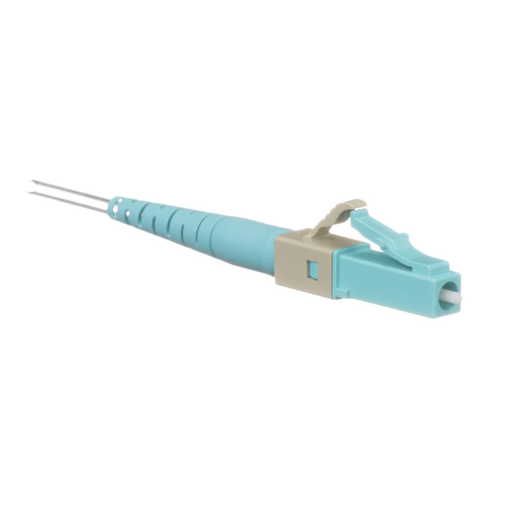 Fusion Splice LC Connector, OM3/OM4/OM5, Aqua