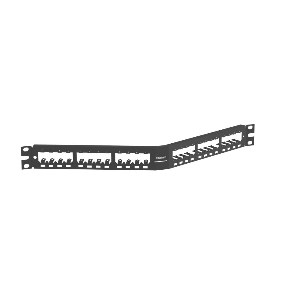 Mini-Com® Angled Patch Panel, 24 port, 1 RU, BL