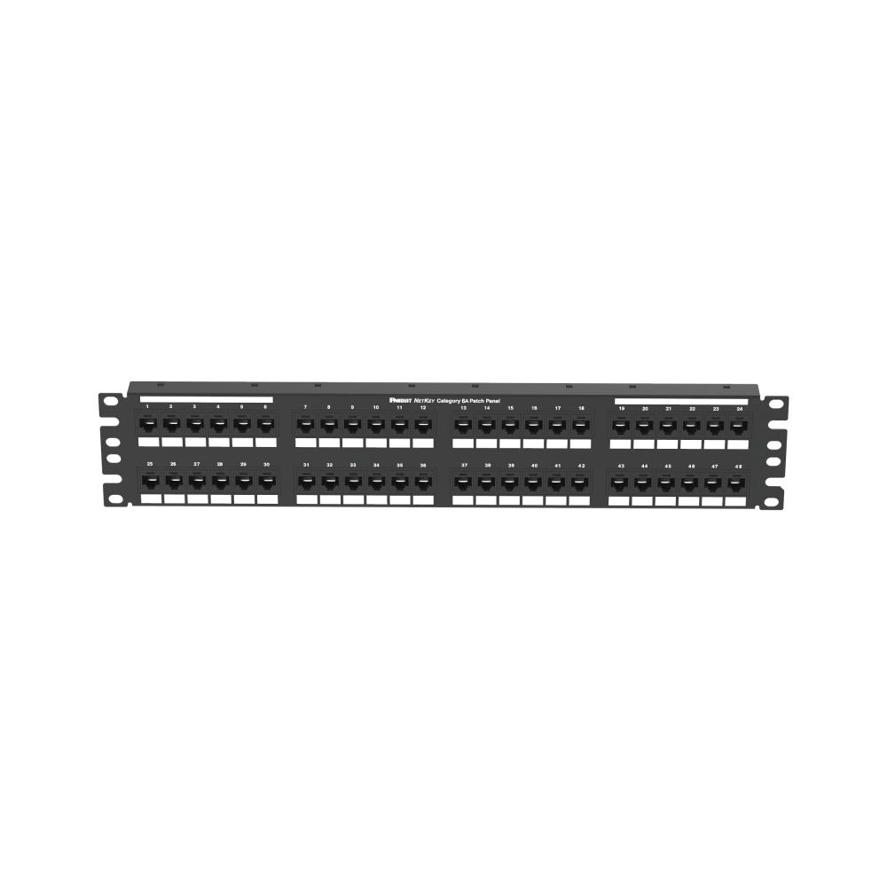 Cat 6A Punchdown Keystone Patch Panel, 2 RU