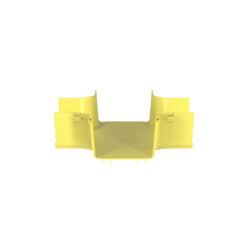 FiberRunner® 4-Way Cross Fitting, 6x4, Yellow