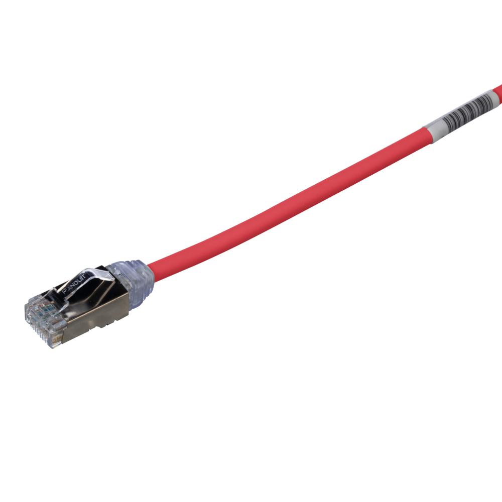 Cat 6A 28 AWG Shielded Patch Cord, 1 m, Red