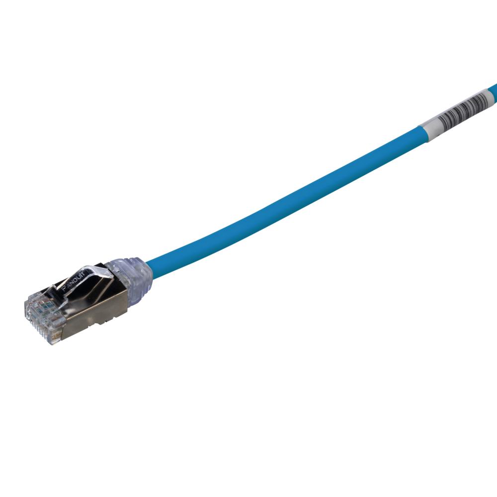 Cat 6A 28 AWG Shielded Patch Cord, 0.5 m, Blue