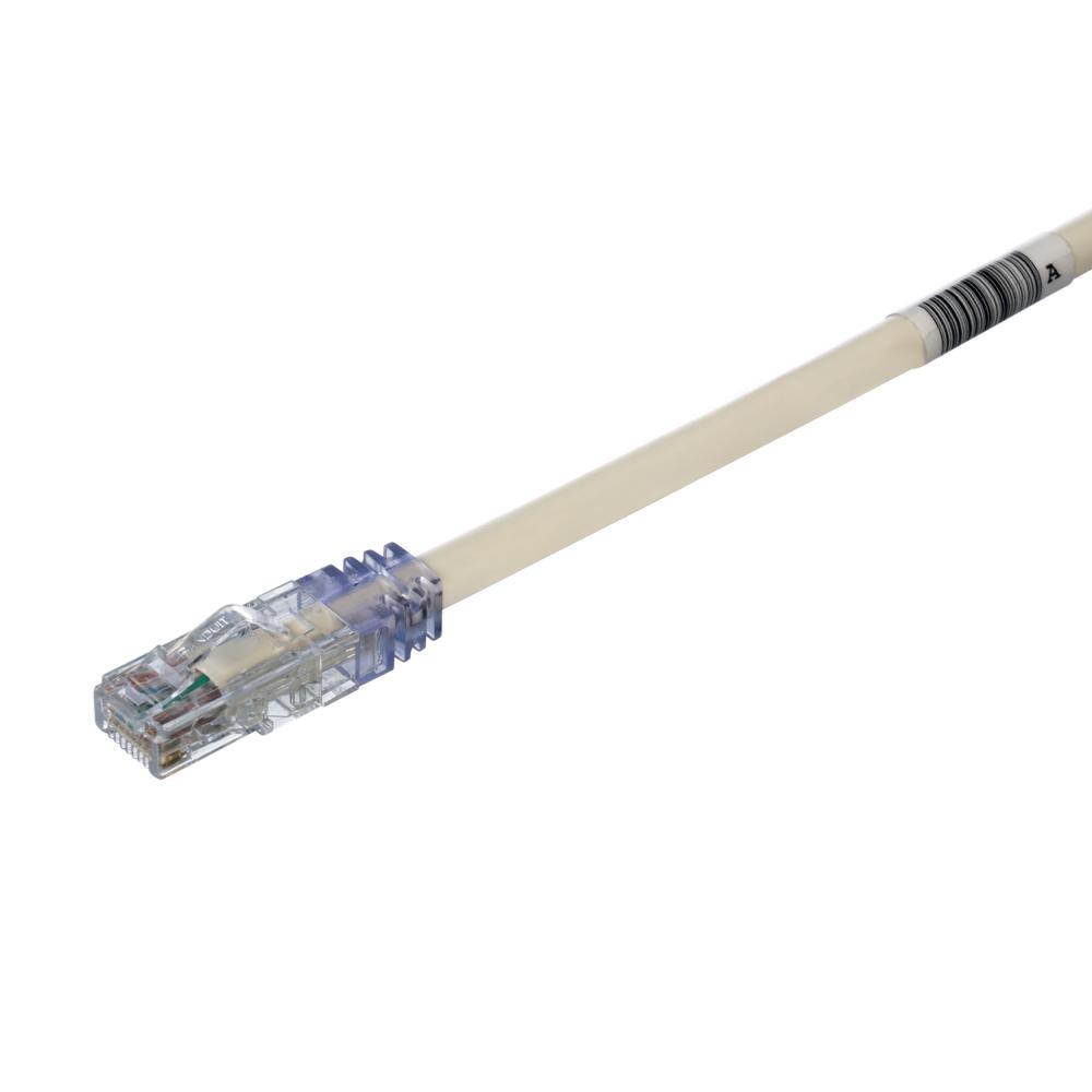 Cat 6A 24 AWG UTP Copper Patch Cord, 25 ft, Whit