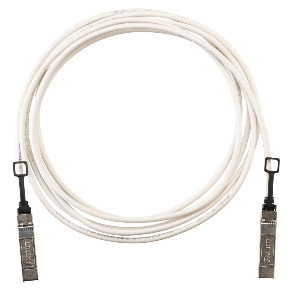 25G SFP28 DAC Assembly, 26AWG, 3.5M, White