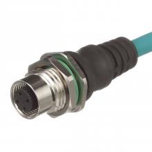 Panduit ICD44T1NTL2M - IndustrialNet™ M12 Cordset, Female Bulkh