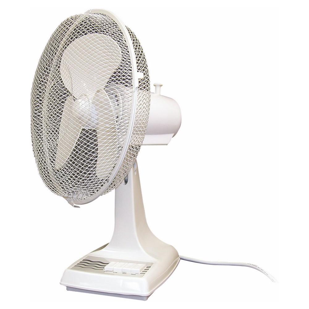 16&#34; Osc Desk Fan, 3 Spd, 40&#34; Height, Wht