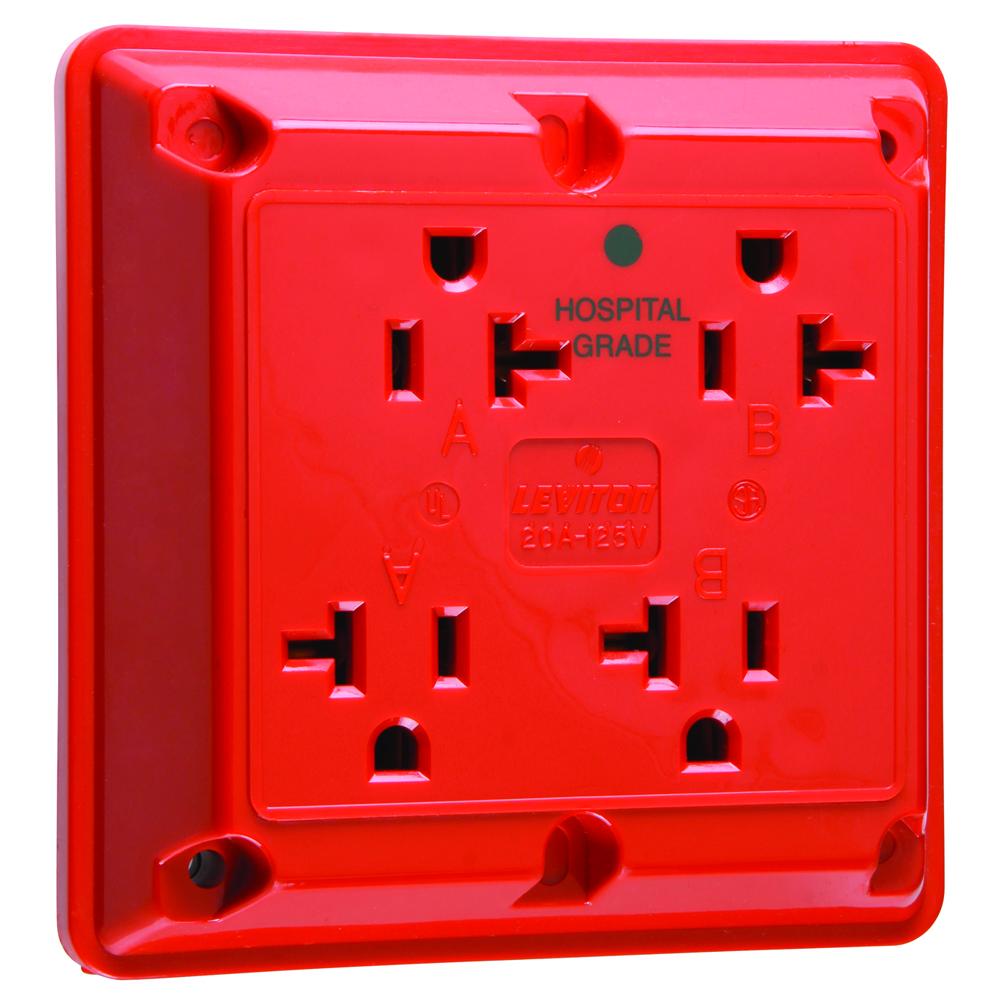 HG QUAD RECEPTACLE 20A 125V RED