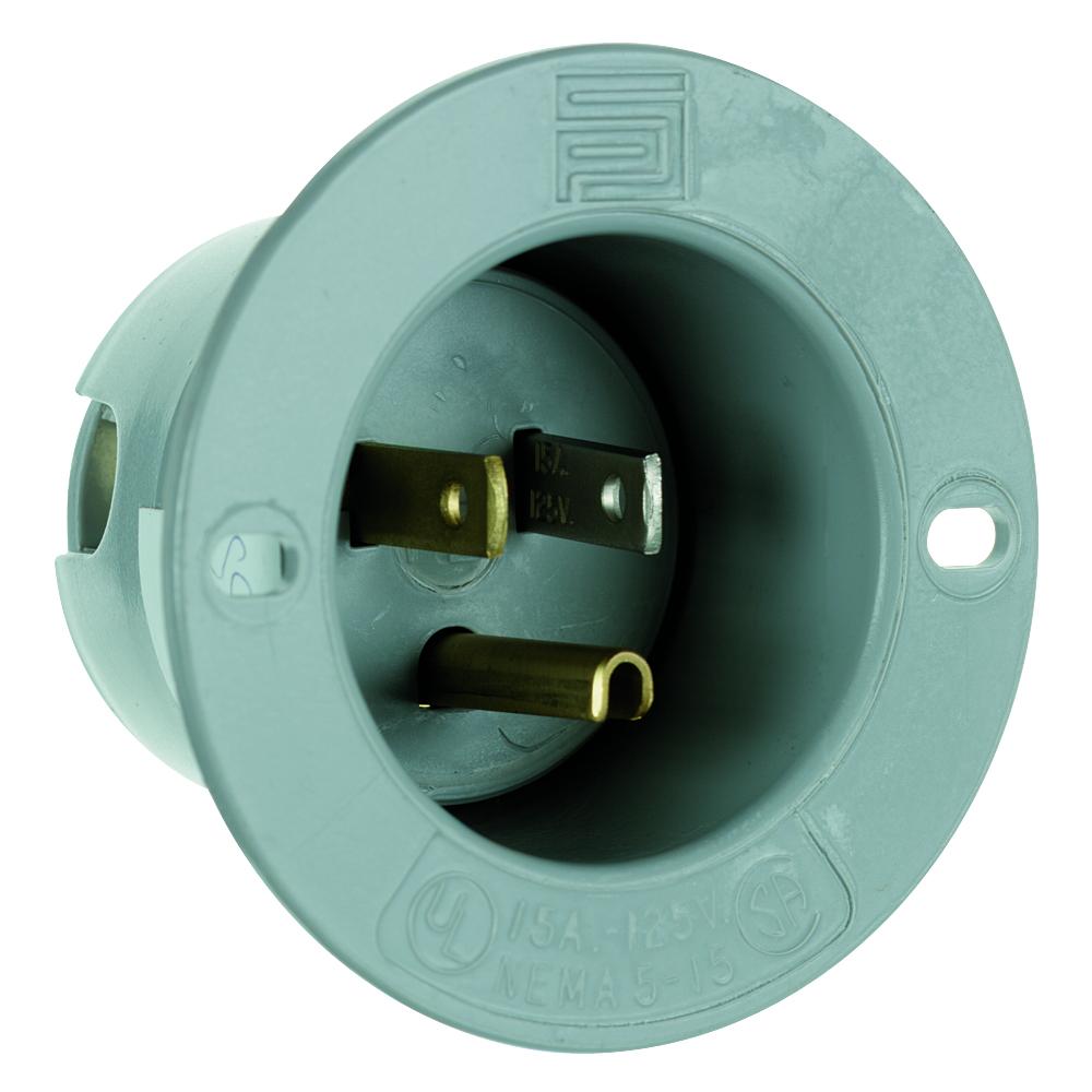 STR BLD FLANGED INLET 3W 15A 125V