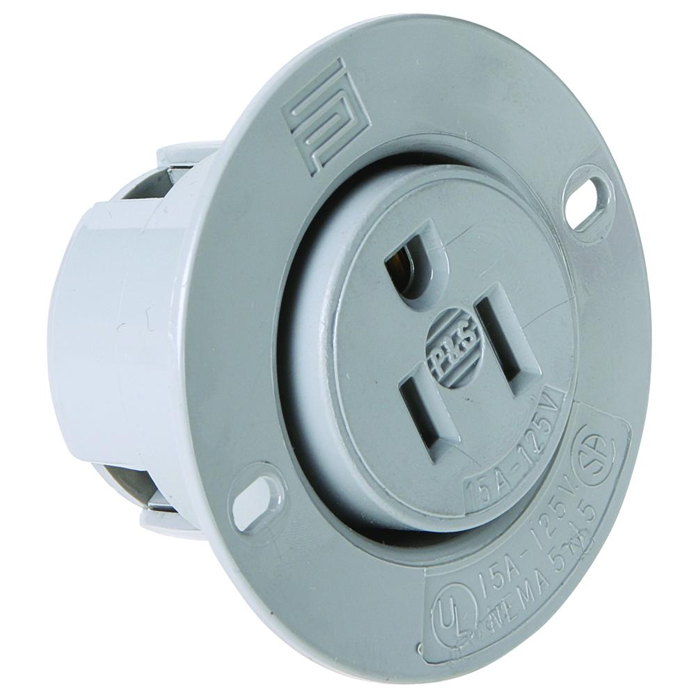 STR BLD FLANGED OUTLET 3W 15A 125V