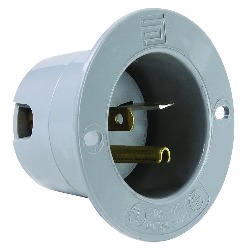 STR BLD FLANGED INLET 3W 20A 125V