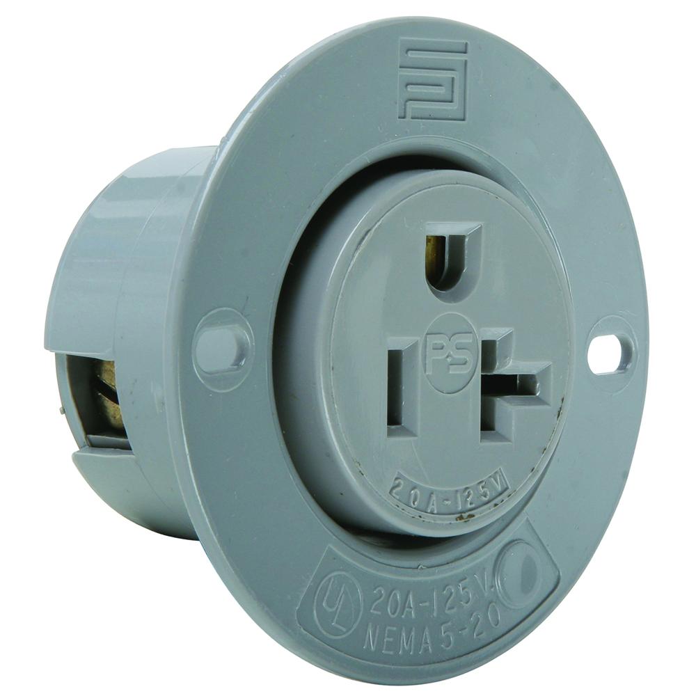 STR BLD FLANGED OUTLET 3W 20A 125V