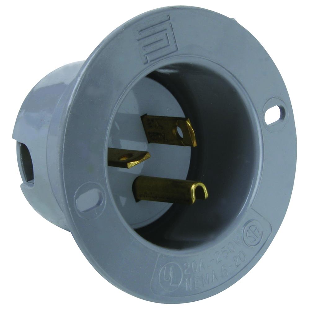 STR BLD FLANGED INLET 3W 20A 250V