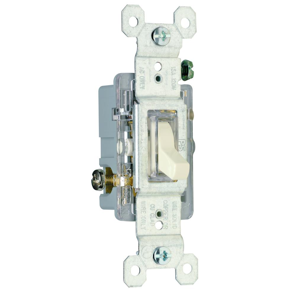 1P LIGHTED TOGGL SWITCH 15A 120V