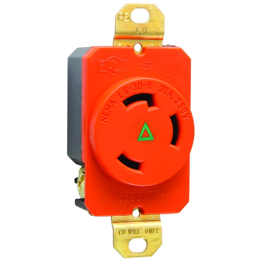 TURNLOK REC SINGLE 3W 30A 250V IG